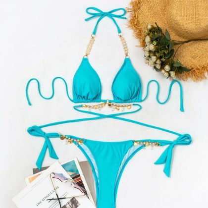 Island blue, bohemian bikini set