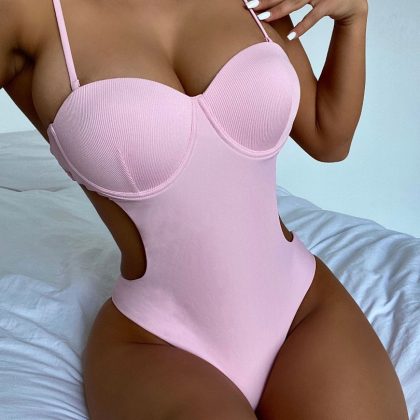 Pink monokini