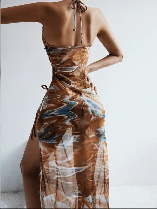 3 Piece Brown & Blue tie die