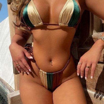 Green , Gold & Brown Bikini Set